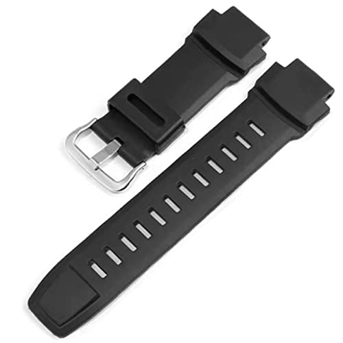 Lijinlan Replacement Bands Fit for Casio Tough Solar PROTREK PRG-200/PRG-250/PRG-260/PRG-270/PRG-500, TPRW-2000/PRW-2500/TPRW-3500/PRW-5000, Rubber Strap for Protrek Series Watch (Black-2)