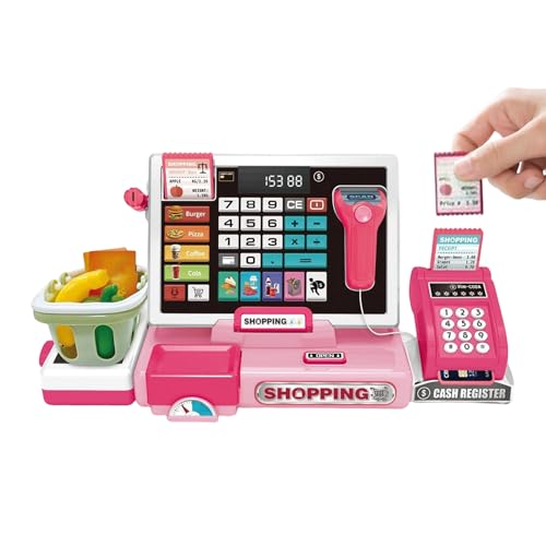 Caja registradora para – Juego de aprendizaje de juegos de simulación, escáner y calculadora de juguetes, tienda de juegos de rol interactiva, actividad matemática educativa | Regalo de años