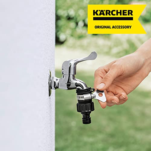 Image of KARCHER Heavy Duty Plastic Outdoor Tap Adapter Without Thread (2.01 cm x 2.01 cm x 3.99 cm, Multicolour)