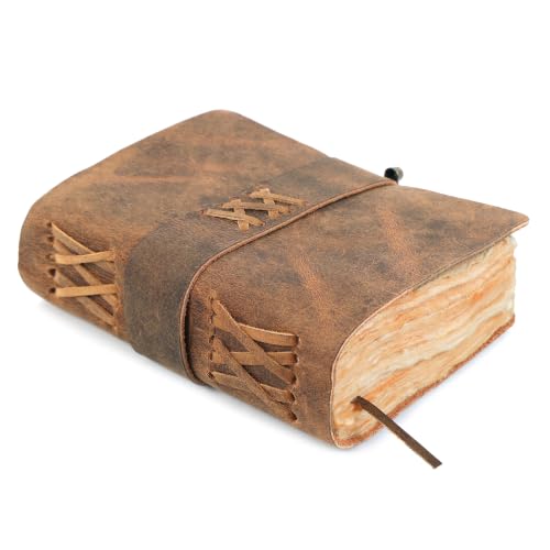 Journal vintage relié en cuir ELIZO pour homme et femme avec verrou de sécurité