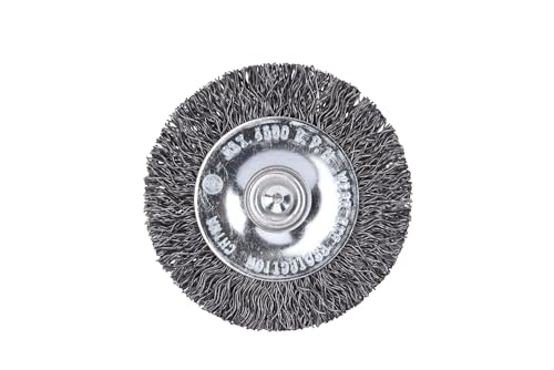 Image of Century Drill & Tool 76411 2 inch Durable Coarse Crimped Radial Wire Brush, 1 /4 inch Drill Shank, 4,500 RPM - Ideal for Rust /Paint Removal, Deburring, & More