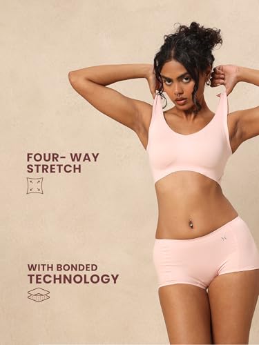 Image of Krvvy Ultrasoft Bralette | Wireless and Seamless Everyday Bra for Women | Full Coverage Slip-On Bralette with Removable Pads | Lightweight Comfort Fit