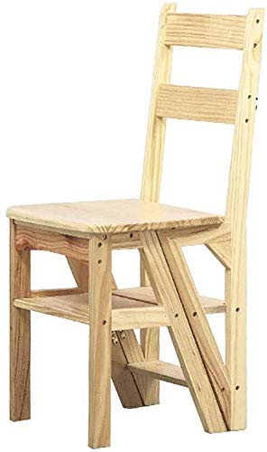 Taburete plegable de madera con respaldo para el hogar y cocina