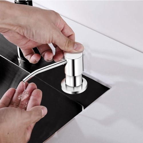 Image of Soap Dispenser for Kitchen Sink, in Sink Soap Dispenser Pump, 47 inch Silicone Extension Tube Connect to The Soap Bottle Directly, Say Goodbye to Frequent Refills (Chrome)