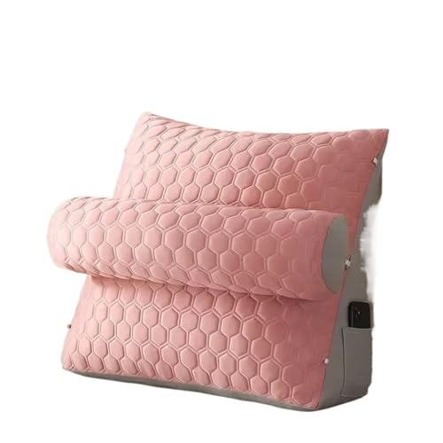 OZLCUA Cojín Triangular Cojín Triangular Junto A La Cama, Respaldo Grande, Látex Fresco, Respaldo De Tatami En La Cama(Light Pink)