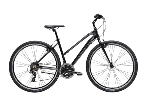 Adriatica Bazam - Bicicleta Hybrid Boxter FY Lady de 28 pulgadas, cambio de 21 velocidades, cuadro de aleación, bicicleta híbrida, talla 45, negro mate