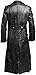 Black Real Leather Trench Coat German Classic Officer Military Uniform (XS)