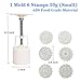 Moon Cake Mold 6 PCS, Mid Autumn Festival DIY Hand Press Cookie Stamps Pastry Tool Moon Cake Maker, Flower Mode Patterns 1 Mold 6 Stamps 50g (White).
