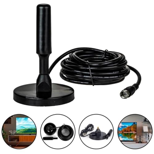 Antena Digital Amplificada HDTV/UHF/VHF Para Smart TV Digital e Analógica Interna e Externa Cabo 5m