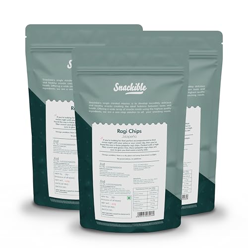 Snackible Jalapeno Ragi Chips - 55gm (Pack of 3)