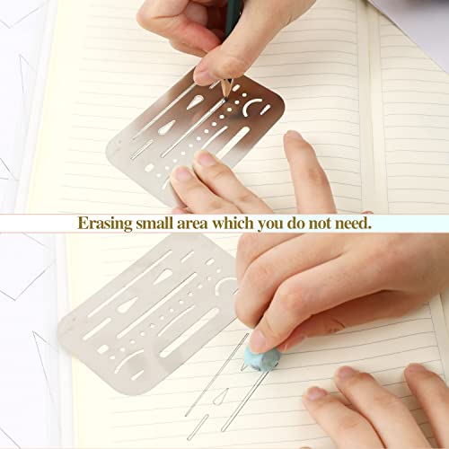 4 Pcs Erasing Shield Stainless Steel Drawing Template Shield Drafting Tools Metal Eraser Shield Tool For Mechanical Drawing Engineering Design #TOP2