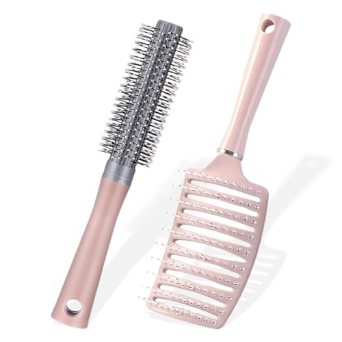 Cepillo de Pelo,2 Piezas,Curly Hair Brush,Cepillo de Pelo Grueso,Herramientas de Peinado Profesional,para Detangling, Separating, Shaping and Defining Curls