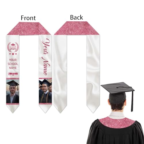 Custom Graduation Stole Class of 2025 Personalized Graduation Sash Graduation Gift and Keepsake with Photo Text4