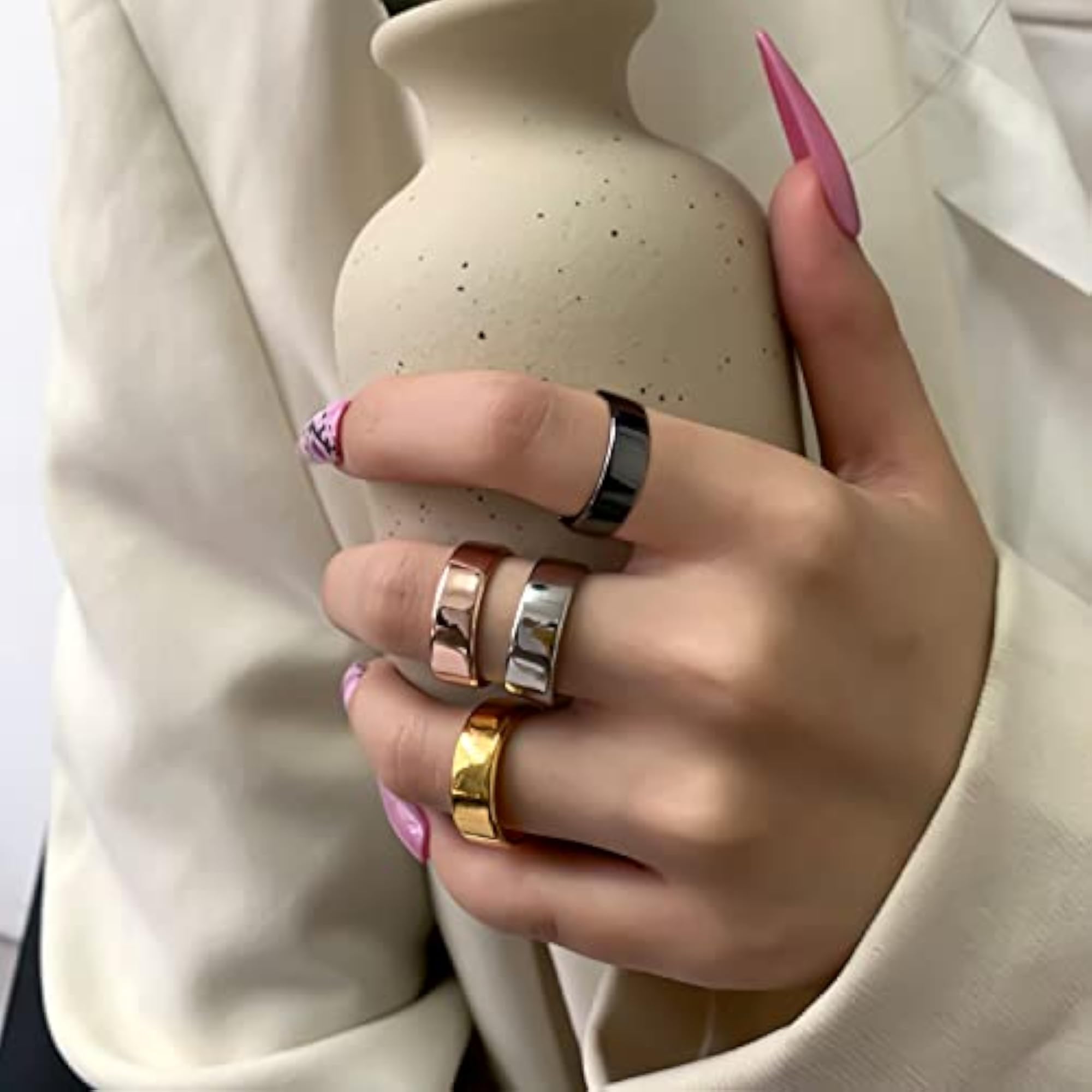 Copper Magnetic Adjustable Finger Ring, Wellness Design