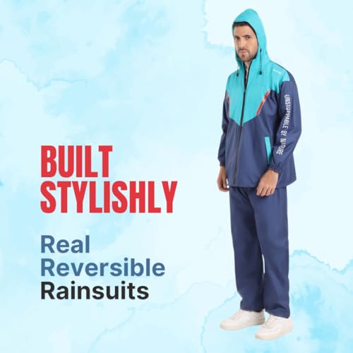 Image of Citizen Hooded Raincoat for Men Women Waterproof for Bike Riders HT Micro TPU Fabric Lightweight Stylish Sealed Hood, Large Pockets, Heavy-Duty Zippers Rainwear with Carry Pouch-CR019