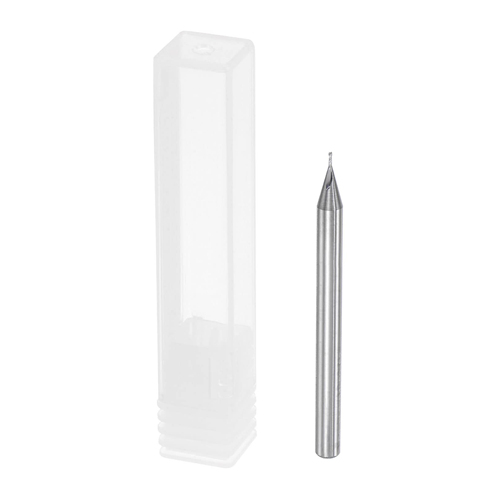 Sourcing Map Fresa Quadra In Micropunta 0.5 Mm In Carburo Massiccio - 2 Taglienti, Collo Lungo 3mm, Gambo 4mm Per CNC