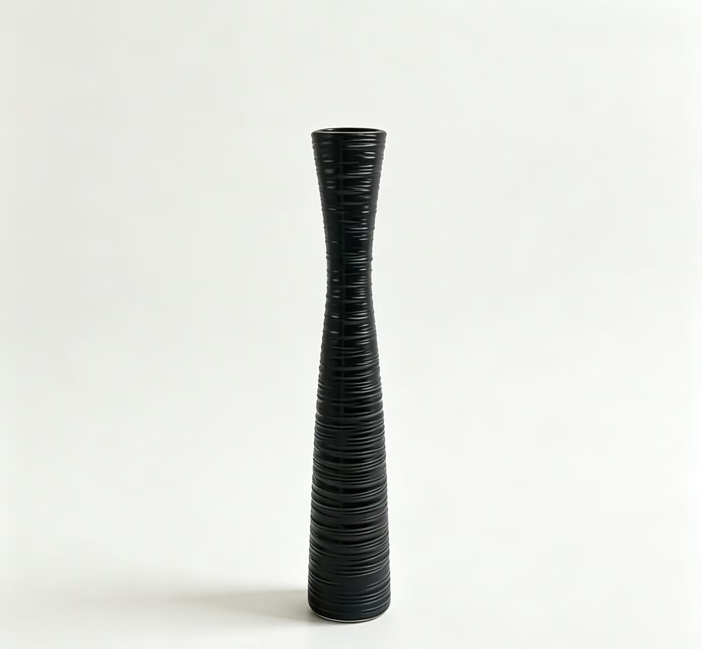 Vase en céramique en spirale noir déco salon chambre entrée moderne