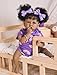 HOOMAI Reborn Baby Black Dolls African American Lifelike Silicone Doll Realistic 18 Inch with Cloth Body Birthday Gift Set for Ages 3+