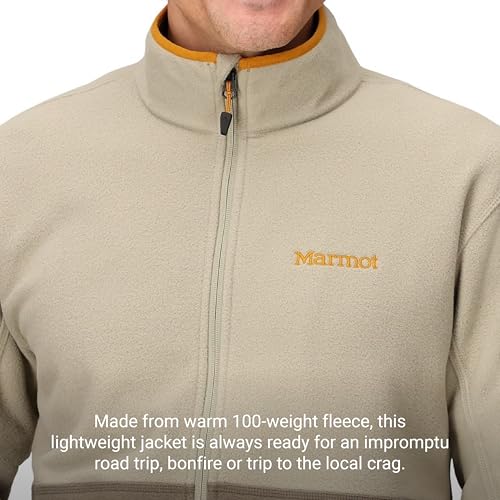 MARMOT Men's Rocklin Full-Zip Jacket - Classic, Warm, Lightweight 100-Weight Fleece Layer, Shale Grey/Claystone, Large3