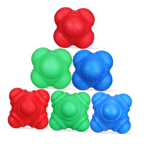 BESTonZON 6 Pcs Fitness Reaction Balls Agility Training Balls for Enhanced Hand Eye Coordination Fun Reflex Training for All Ages
