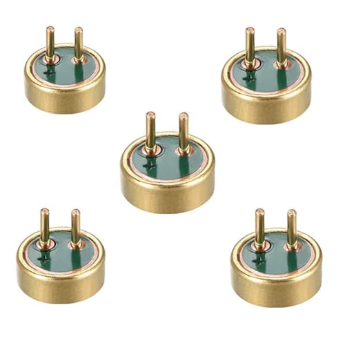 SquarezhenBo Elektret-Mikrofon 4015, 42 dB, 4 mm x 1,5 mm, zylindrisches Kondensatormikrofon mit Pin-Kondensatormikrofonen und Zubehör für Leiterplatte, 5 Stück