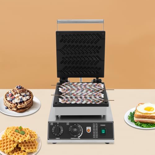 Máquina para Gofres Eléctrica 1,7 kW con Revestimiento Antiadherente