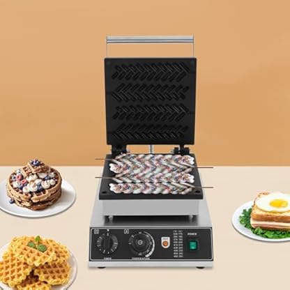 Levkitch Waffeleisen für 4 Belgische Waffeln,1750W Waffel Elektrisch mit Antihaftbeschichtete Platten,Timer,50-300 °C Temperaturregelung Waffelautomat (4 Belgische Waffeln-Wheatshoe) – Bild 3