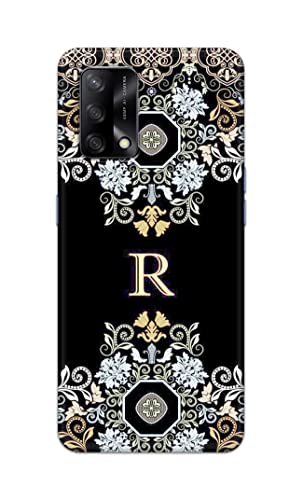 Image of PRINTFIDAA Name II Initial II Letter Alphabet R Floral Pattern Printed Designer Hard Back Case Cover for Oppo F19 / Oppo A74 4G -(YG) MVN1007
