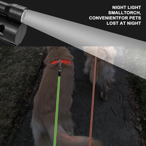 Doppelleine für 2 Hunde - Automatische Hundeleine für 2 Hunde, 360°Verhedderungsfreier Leinenverlängerung Rutschfester Griff Robust Inklusive Beleuchtung Mülleimer Müllsäcken Geeignet für Zwei Hundes
