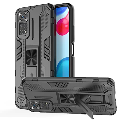 Tianyan Coque Xiaomi Redmi Note 11,360 degrés Antichoc avec caché Support Housse [TPU Silicone et PC Dur Armor Bumper] Anti-Rayures Protection Etui Coque pour Xiaomi Redmi Note 11/Note 11S - Noir Cover
