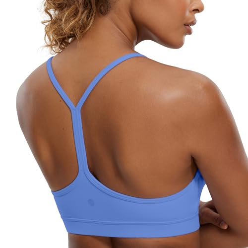 Image of CRZ YOGA Butterluxe Y Back Sports Bras | Light Support, Removable Pads, Yoga, Extremely Soft, Scoop Neck, Spaghetti Strap, for Women
