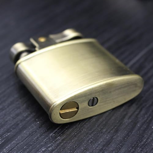Image of Smoke King Vintage Retro Classic HY695 Gold Trench Lighter | Refillable Kerosene CAM Ignition Lighter | Stainless Steel Windproof Pocket Lighter