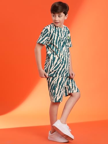 Image of Li'l Tomatoes Boys 100% Cotton Night Suit | Summer T-Shirt & Shorts Sleepwear Set | Soft & Breathable | 7-16 Years