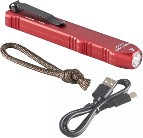 Image of Streamlight 88814 Wedge 1,000-Lumen Max 300-Lumen Standard 1,200-Candela Flat Everyday Carry Flashlight, Includes USB-C Cable and Lanyard, Red