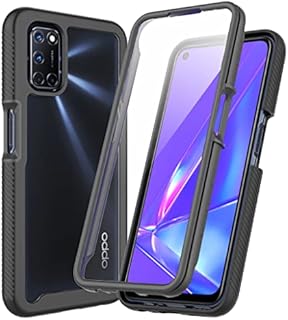GOGME Case for OPPO A52 / OPPO A72 / OPPO A92, [Built-in Screen Protector] Shockproof Cover Ultra Thin Anti Scratch Hard PC Silicone TPU Bumper Rubber Transparent Cover, Black