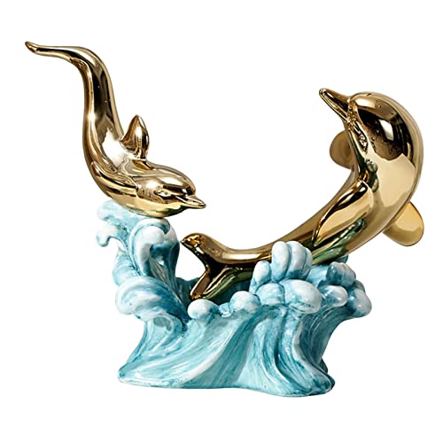 Ioensy Estilo Nórdico Dolphin Rack Decorativo Animal Escultura Artigos de Mobiliário Arte Bonito Gar