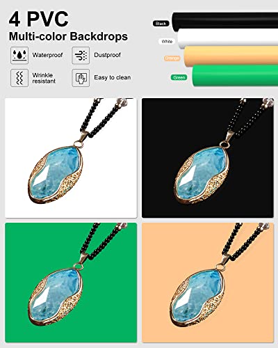 PULUZ Portable Photo Studio Light Box, 16x16 inch Professional Dimmable Shooting Tent Kit Soft Box with 480pcs LEDs Lights 4 Backdrops for Jewelry and Small Product Photography Props Upgrade 16 inch