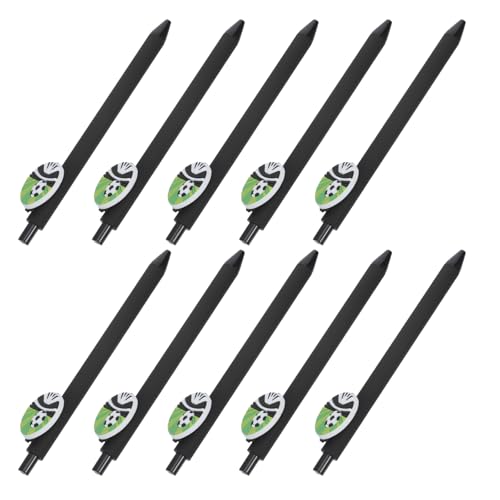 Bolígrafos retráctiles de fútbol en formato mini con tinta negra para oficina, pack de 10