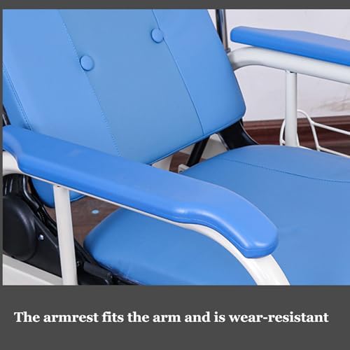 Leather Phlebotomy Chair with Armrests, Fully Reclining Medical Blood Draw Chair, Durable Steel Frame for Waiting Room, Comfortable Reception Chair with Footrest