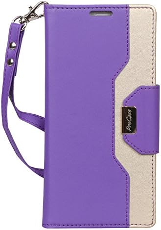 ProCase Galaxy Note 9 Wallet Case, Flip Kickstand Case with Card Slots Mirror Wristlet, Folding Stand Protective Cover for Galaxy Note 9 2018 -Purple