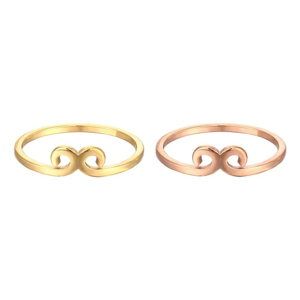 Anello di Coppia Cinese Creativo - Anello di Dito a Cerchio a Cerchio Stretto, Anello di Coda impilabile Lucido, Regali di Compleanno pratici economici per M (K 7 (K 8)