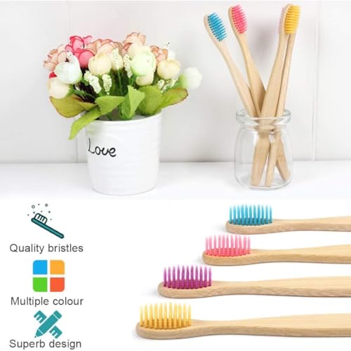 Cepillos de dientes de bambú para encías sensibles que eliminan el plástico del baño 6