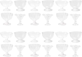 SEWACC Miniatures 24pcs Ice Cream Glass Bowls 1/12 Scale Milkshakes Cups for Miniature Accessories Photo Props Foodie Mini Brands Toy