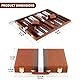 Backgammon-Set, 11 Zoll Backgammon Koffer mit komplettem Zubehör, Tragbares Reisespielset Back-Gammon mit Tragegriff für Erwachsene (Braun)