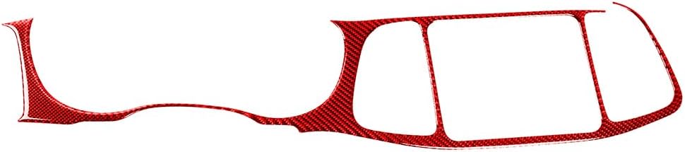 Cnaloo12 Left Hand Dashboard Instrument Protecter Center Consoles Interior Accessories Red Carbon Fiber + Epoxy Coating (Soft) For Dodge Challenger 15-24 1Pc