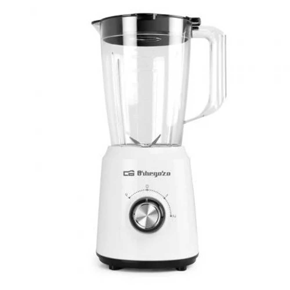 Orbegozo BV 5035 - Blender Szklany, Pojemność 1.5 l, Ostrze Stal nierdzewna, 2 Prędkości, Turbo, 500 W