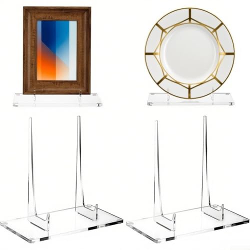 Zilimontt Présentoir en acrylique avec coussinets antidérapants et fente de maintien sécurisée pour livres, photos et articles décoratifs (2)