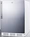 Summit Appliance FF7LWBISSHVADA ADA Compliant Built-in Undercounter All-Refrigerator for General Purpose Use with Auto Defrost, Lock, Stainless Steel Door, Thin Handle and White Cabinet