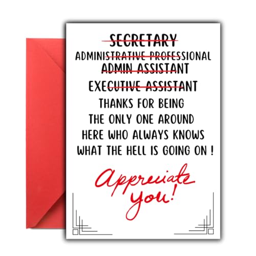 Administrative Assistant Card, Funny Administrative Professionals Day Card, Card for, Secretary’s Day Appreciation Card Gift,Secretary Day Card, Executive Assistant, Receptionist