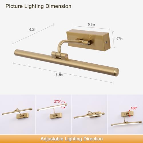 Luzes de imagem sem fio para parede, luz de arte operada por bateria para pinturas com controle remo